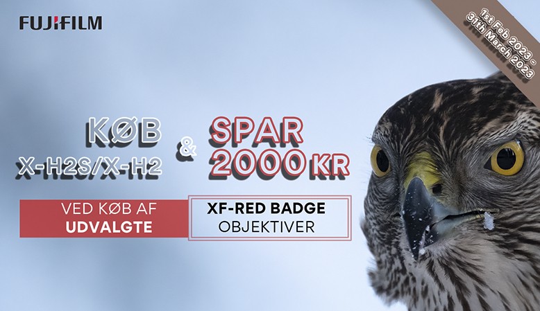 Fuji tilbyder en kontant rabat på udvalgte Red Badge objektiver ved køb sammen med X-H2 og X-H2S