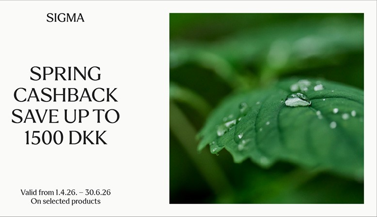 Sigma tilbyder en cashback p&aring; udvalgte objektiver.