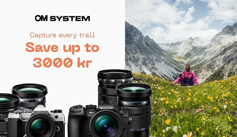 OM SYSTEM tilbyder en cashback på udvalgte kameraer og objektiver.