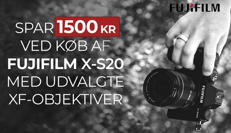 Spar 1.500,- kr ved køb af et udvalgt objektiv sammen med Fuji X-S20
