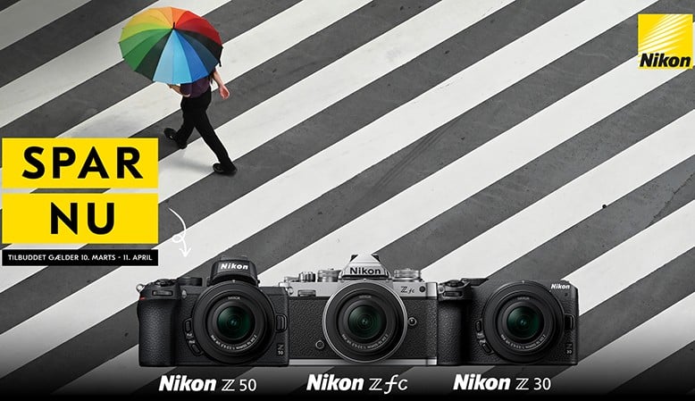 Nikon tilbyder en kontant rabat på udvalgte entry-produkter.