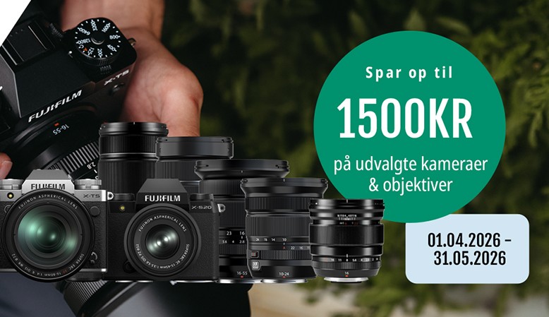 Fuji forl&aelig;nger kampagnerabatten p&aring; kr. 1.500,- p&aring; X-T5 og X-S20 samt tilbyder en kontant rabat p&aring; udvalgte XF-objektiver.