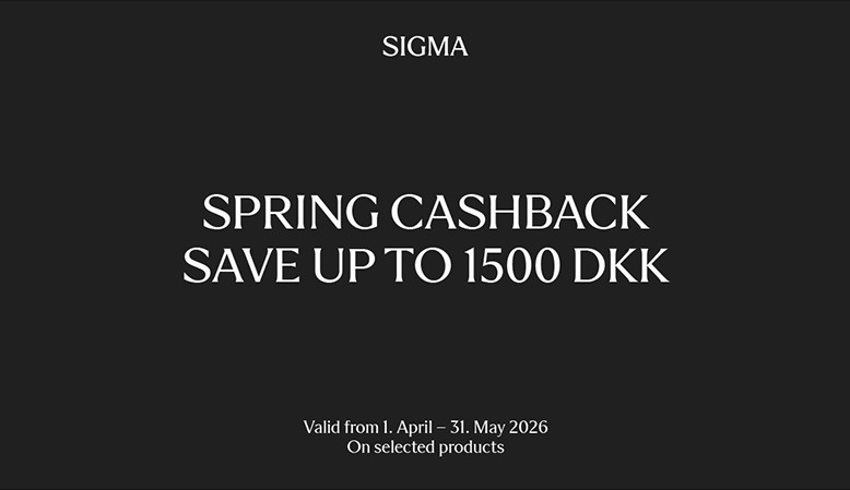 Sigma tilbyder en cashback p&aring; udvalgte objektiver.