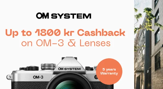 OM SYSTEM OM-3 cashback og 5 års garanti